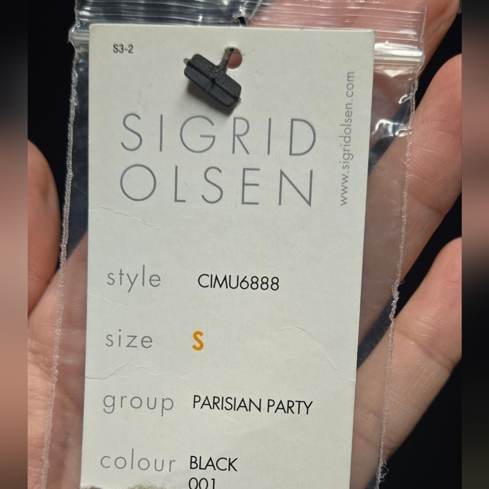 NWT Sigrid Olsen beaded black top - Picture 5 of 7